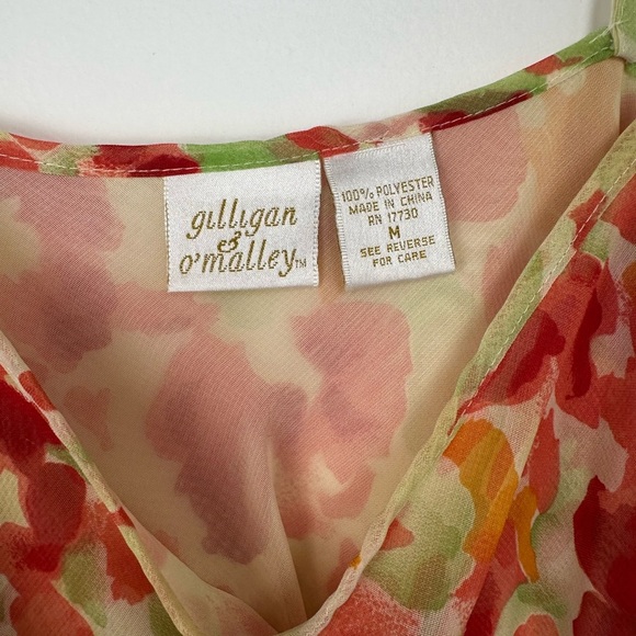 Gilligan O'Malley Nightgown Size Medium Sheer Slip Dress Y2K Watercolor Floral - Picture 3 of 6